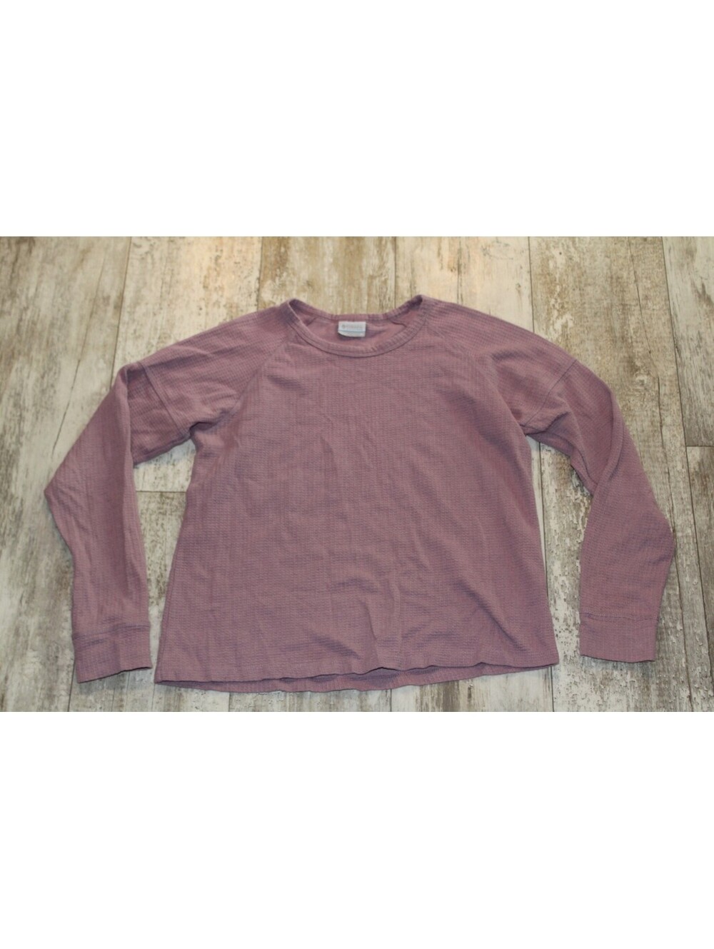 Columbia Women M Mauve Waffle Thermal Long Sleeve Top
